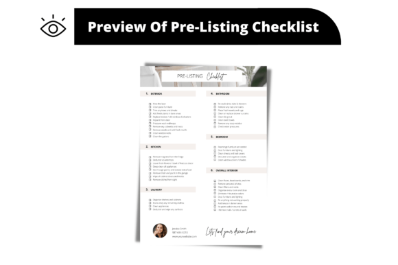 Editable Pre Listing Checklist Template