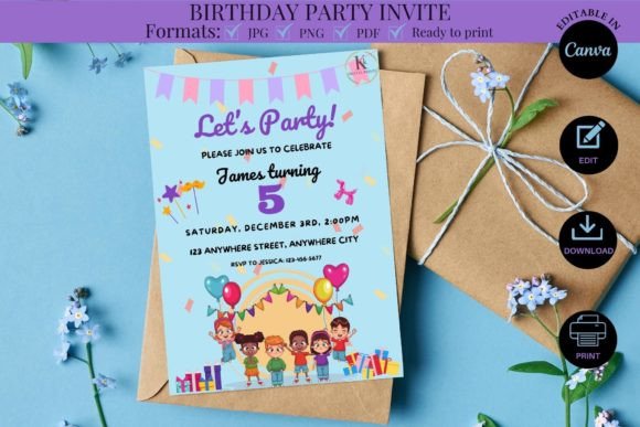 Kids Birthday Party Invite Template