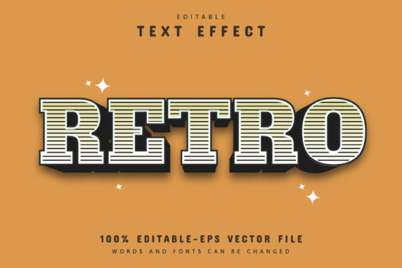 Retro Striped Text Style Effect