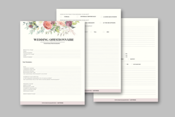 Wedding Photography Questionnaire